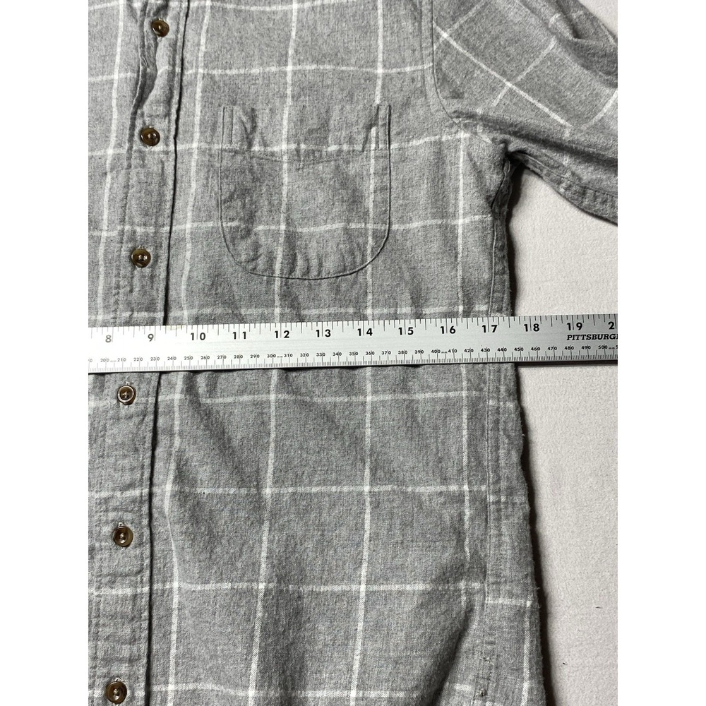 J.Crew Slim Brushed Twill Gray Windowpane Plaid Button Shirt Men's S - Picture 6 of 9